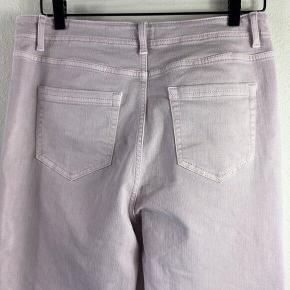 J. Jill High-Rise Straight Leg Crop Lavender Denim 10R Raw Hemmed Stretch Casual - Picture 10 of 14